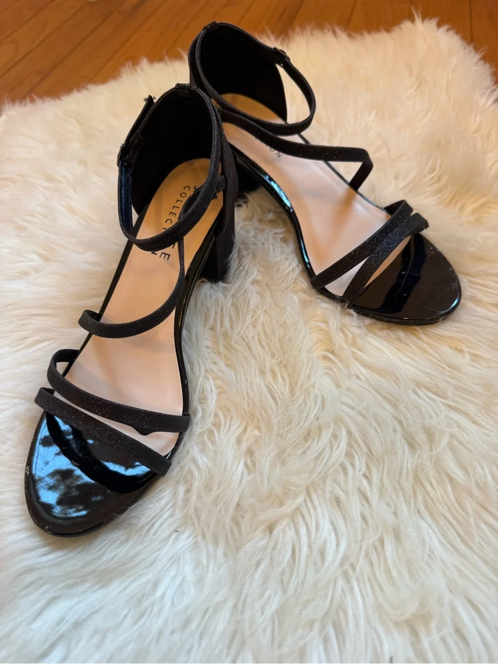 Journee Collection Black Strappy Low-Heel Sandals